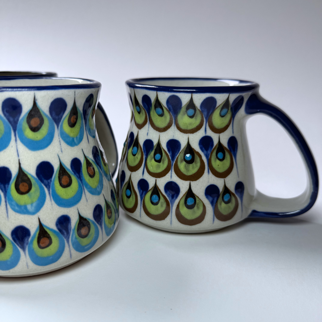 Palopo Jarro Mug (Green Blue White) - 14 oz