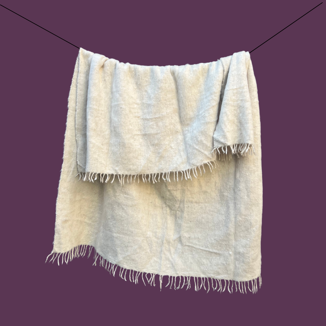 Heirloom Wool Momo Blanket | Cozy, Hot Spring-Felted Throw Handcrafted by Mayan Artisans