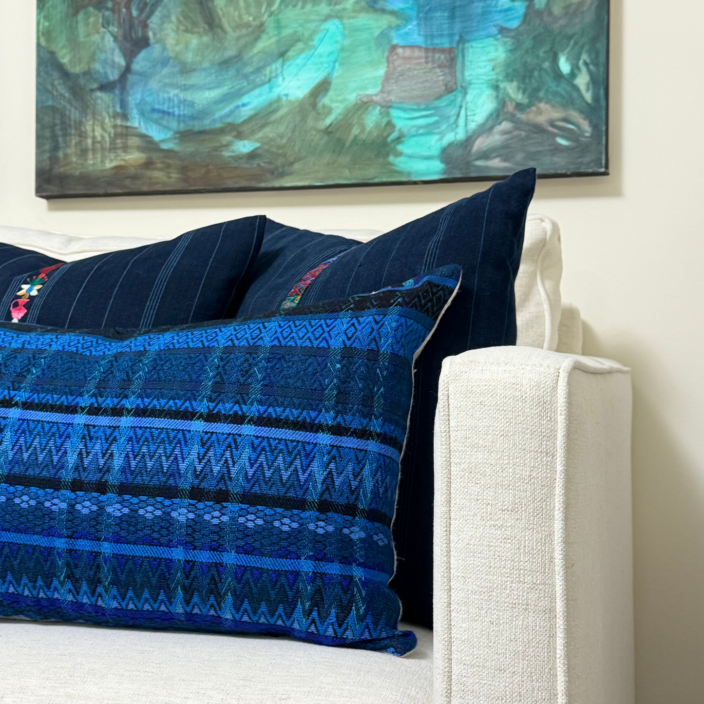 Huipil & Hemp Throw Pillow Cover