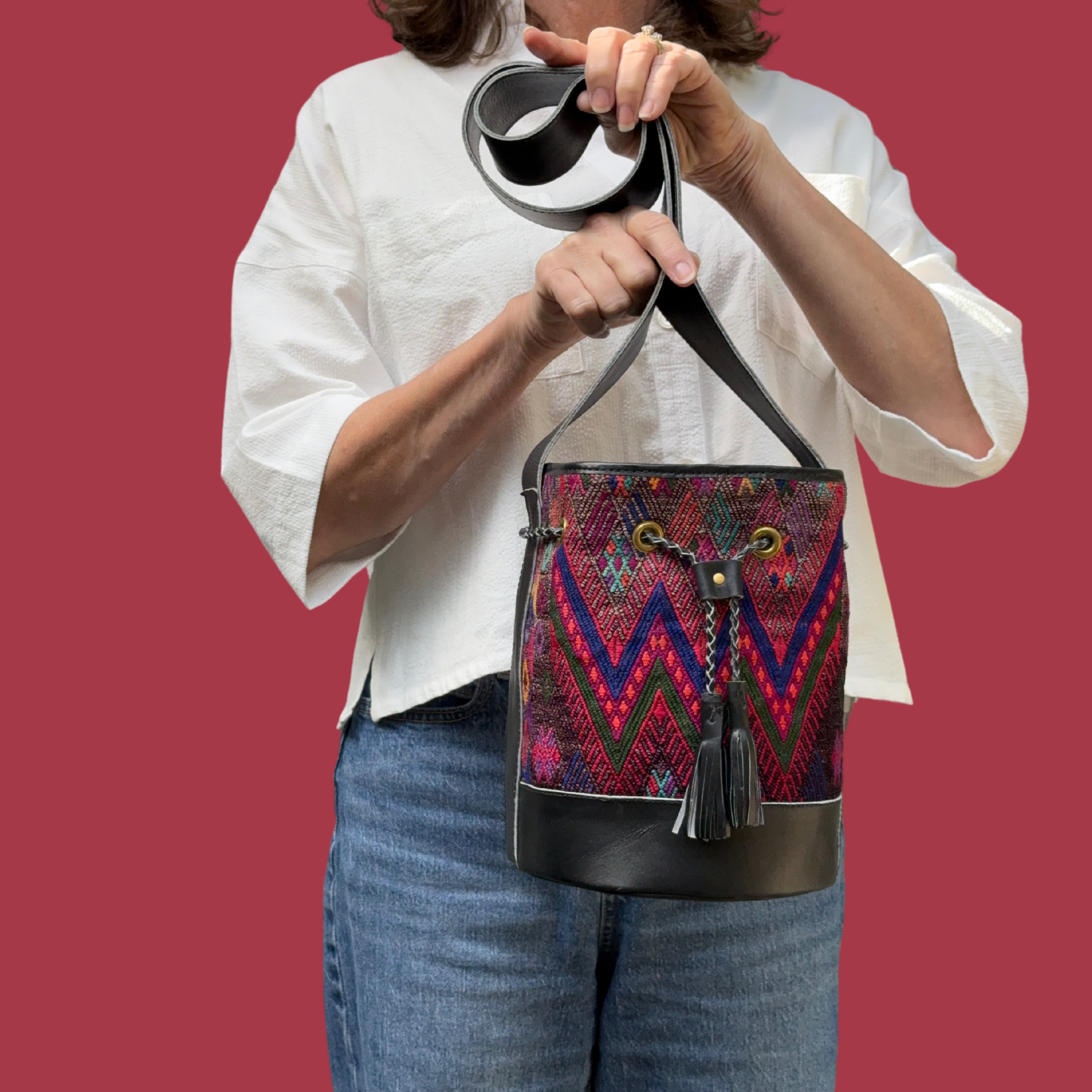 Small Huipil Bucket Bag