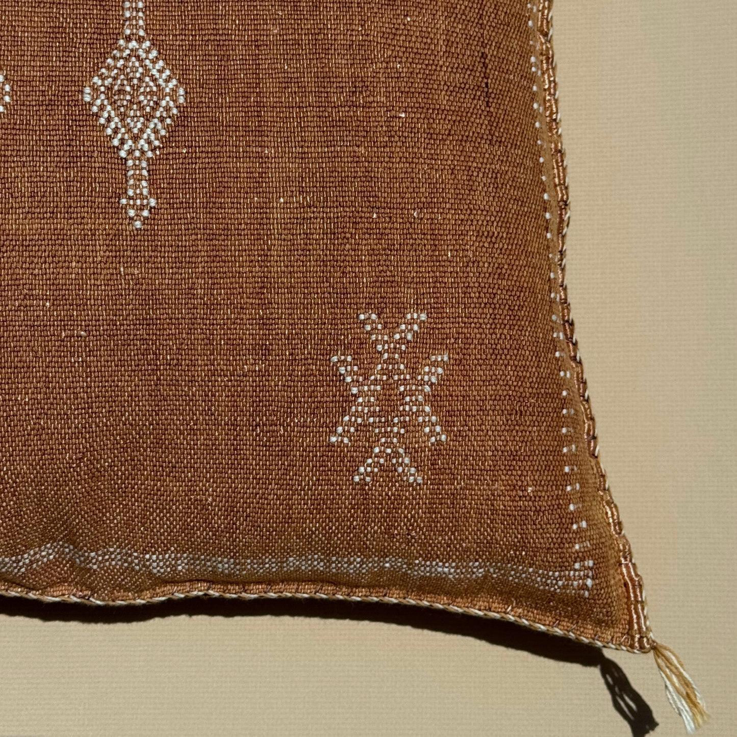 Muted Terra Cotta Cactus Silk Kilim Pillow