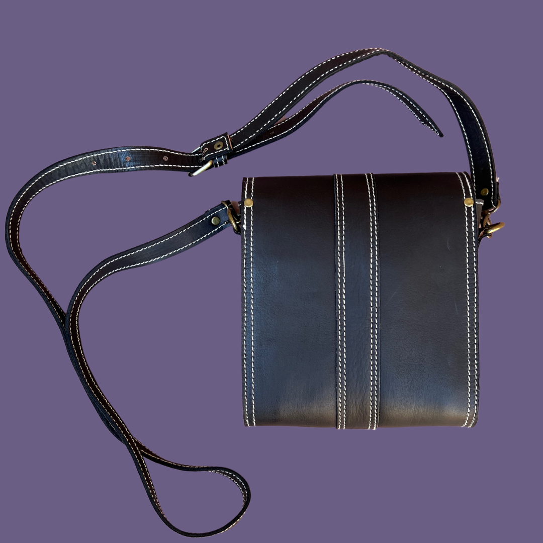 Leather Mini Crossbody (Black)