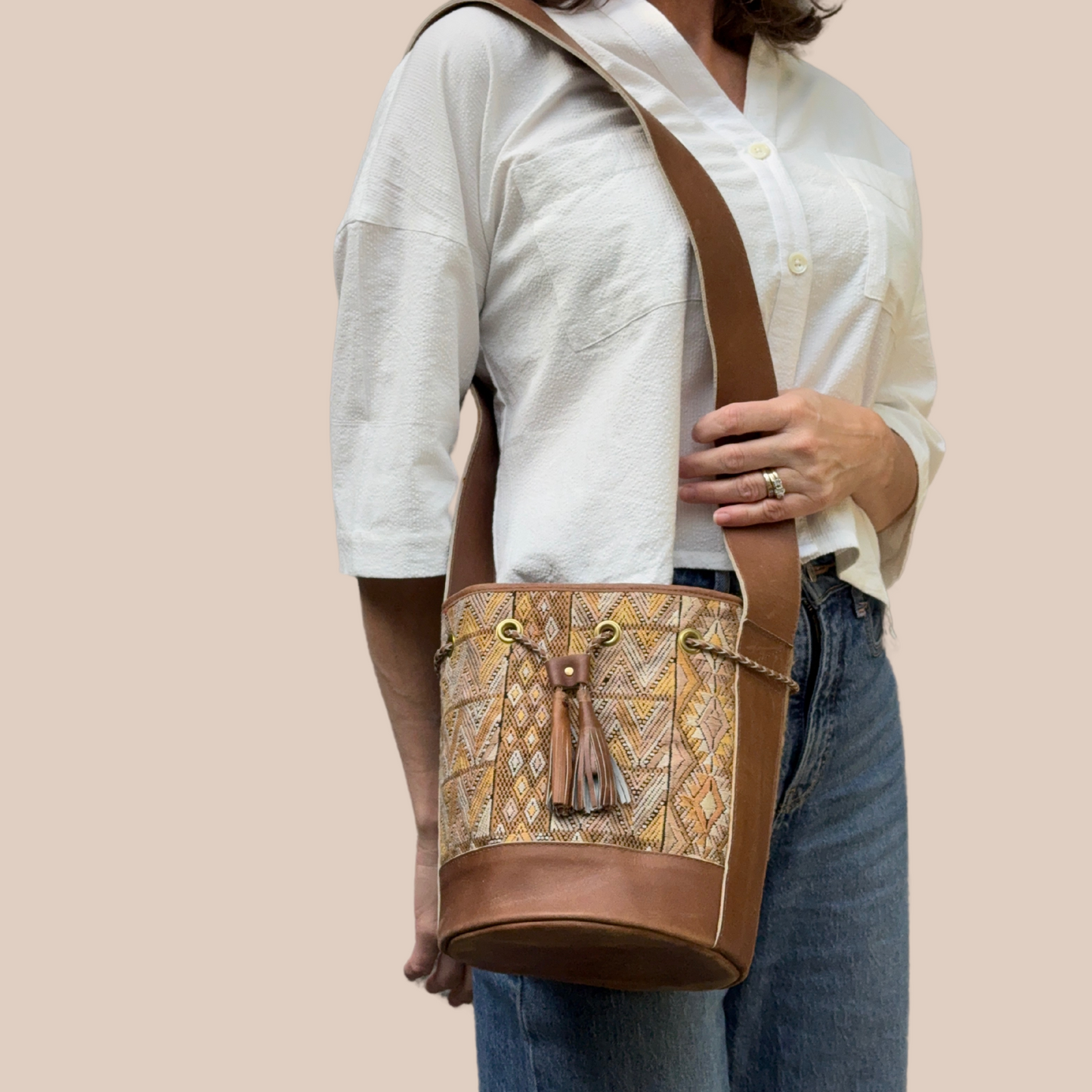 Small Huipil Bucket Bag