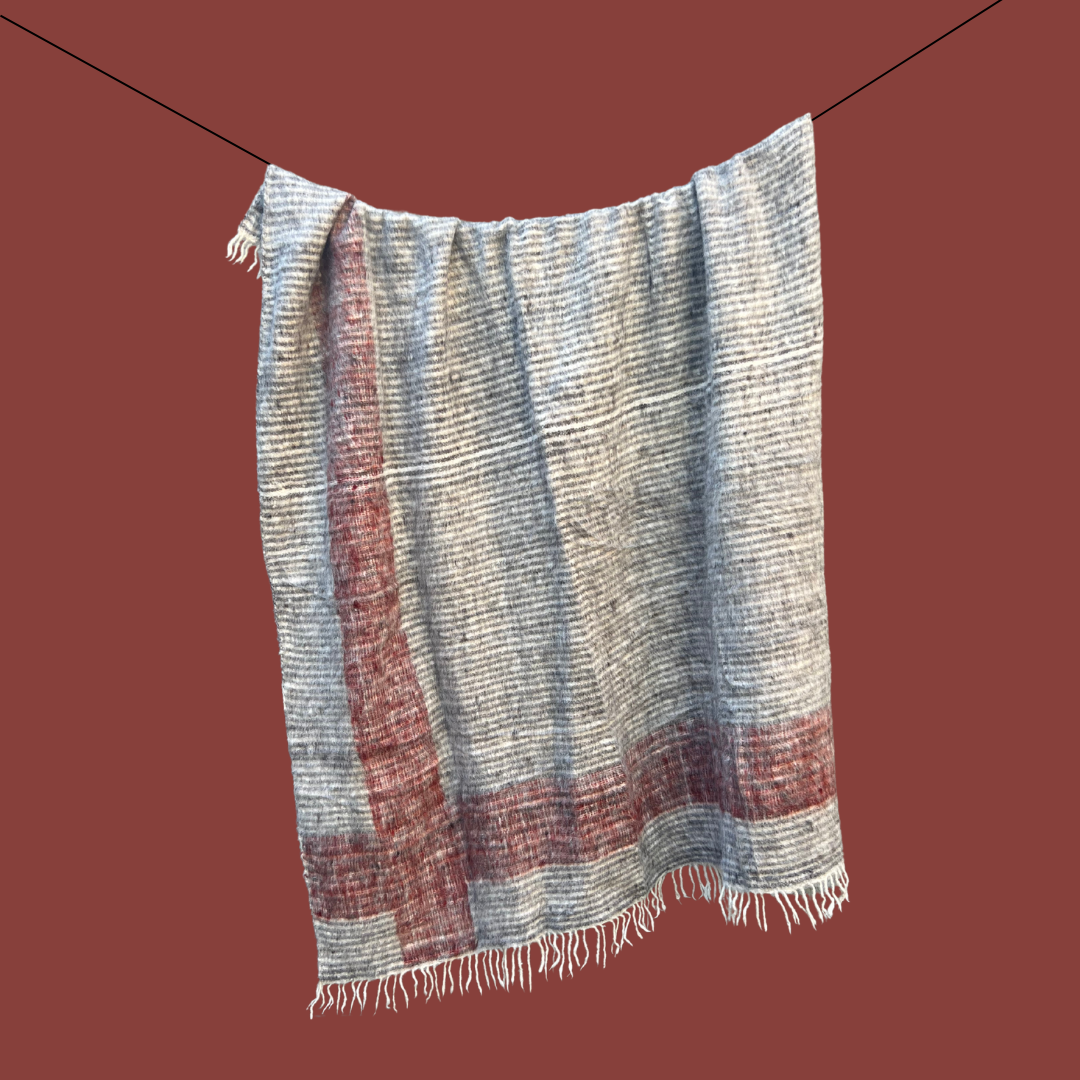 Heirloom Wool Momo Blanket | Cozy, Hot Spring-Felted Throw Handcrafted by Mayan Artisans