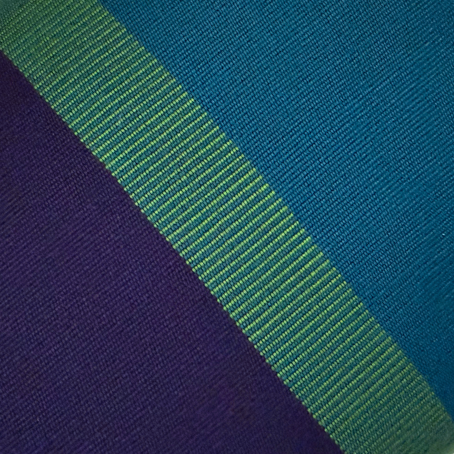 Handwoven Color Block & Hemp Pillow - Blue & Navy