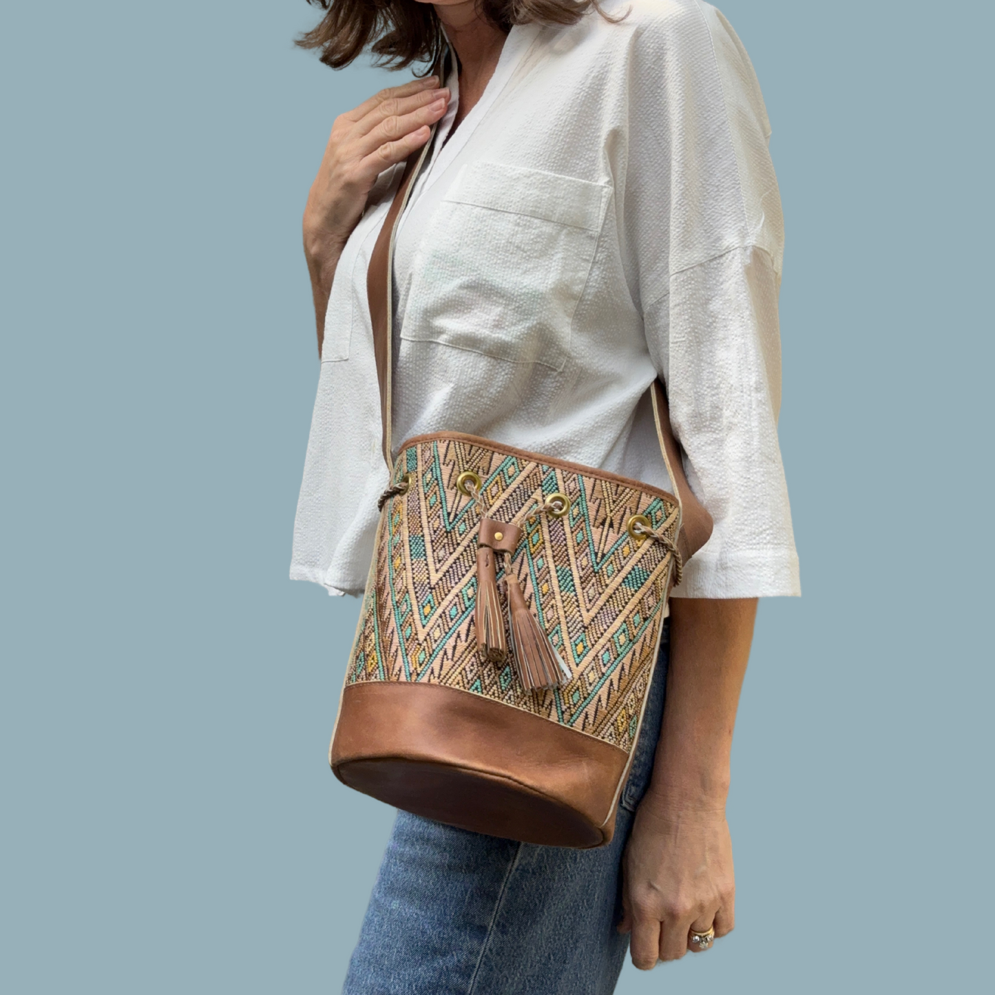 Small Huipil Bucket Bag