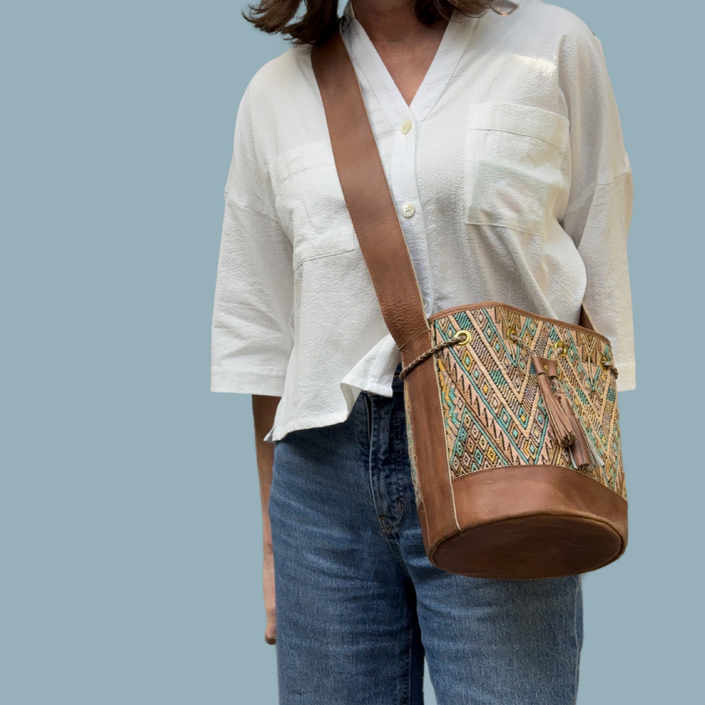 Small Huipil Bucket Bag