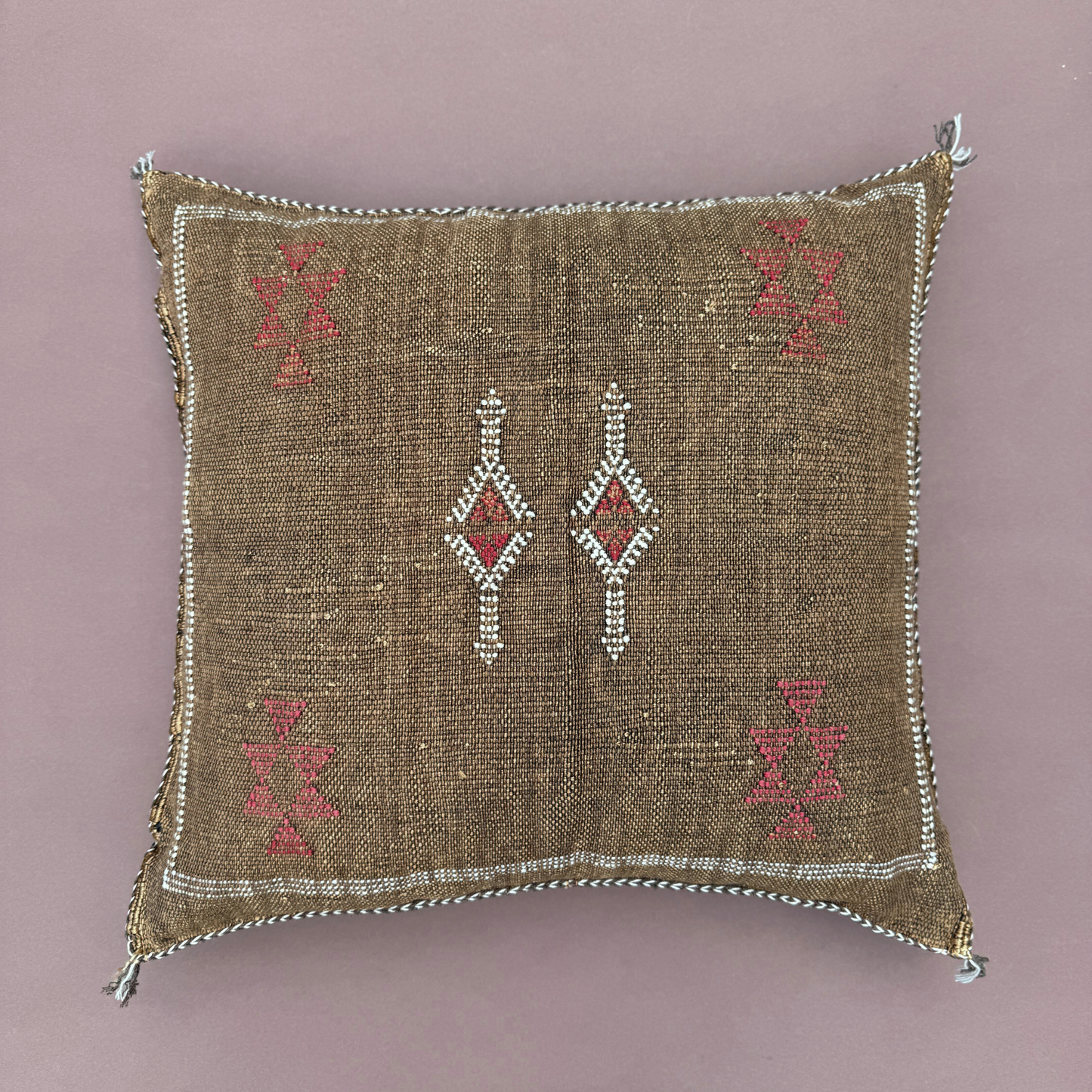 Brown Cactus Silk Kilim Pillow