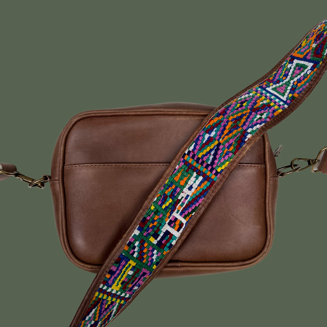Leather Crossbody with Handwoven Strap