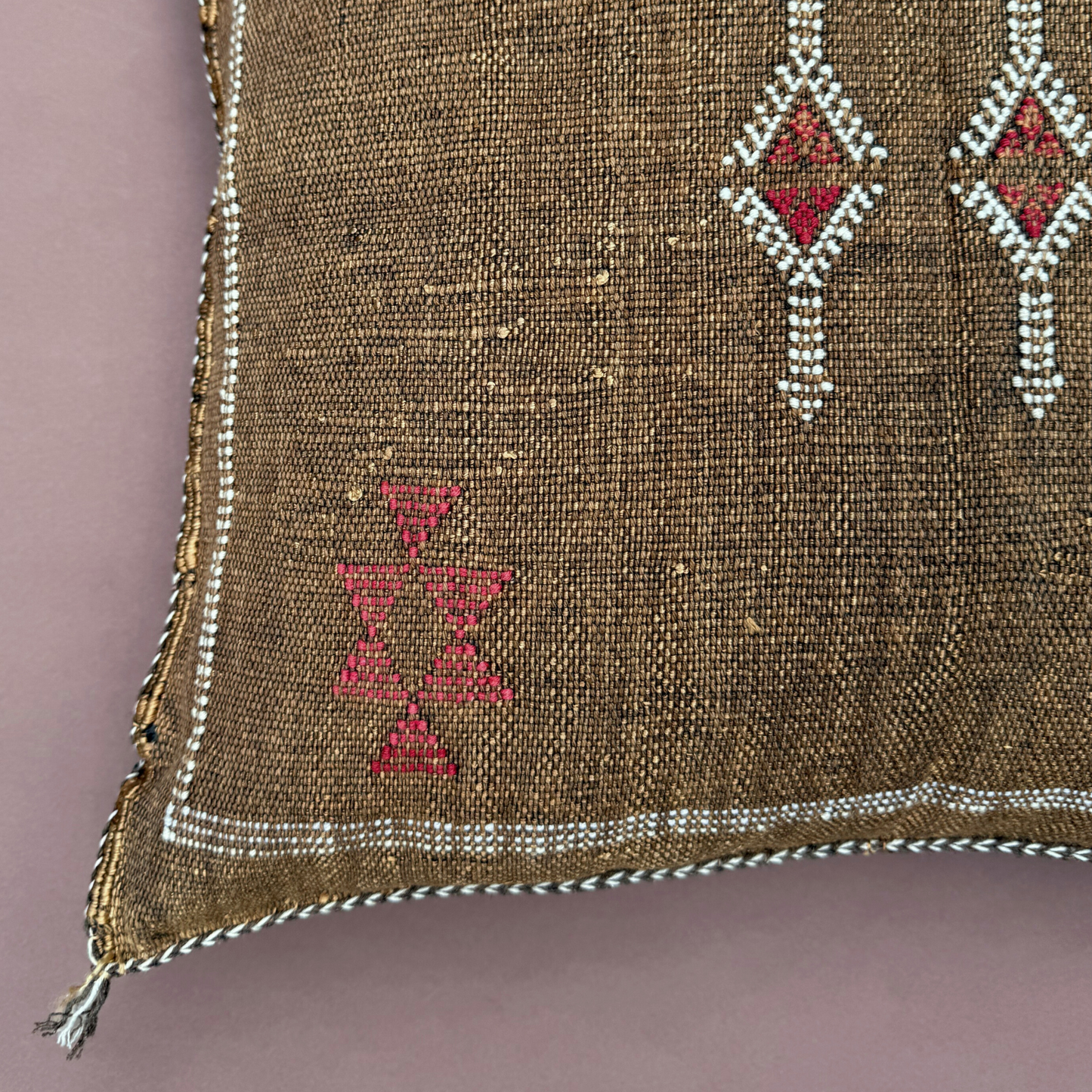 Brown Cactus Silk Kilim Pillow