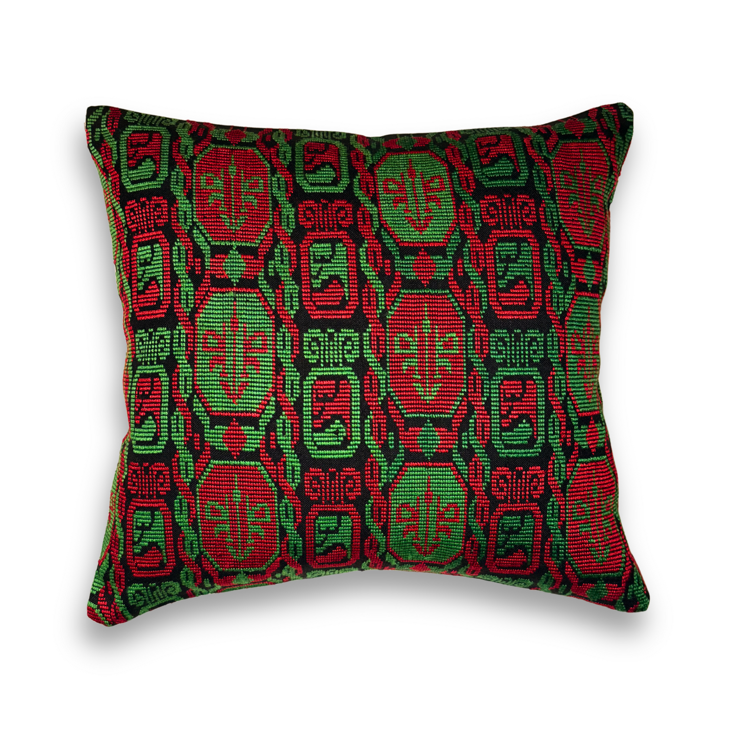 Huipil & Hemp Throw Pillow Cover - Holiday Colors