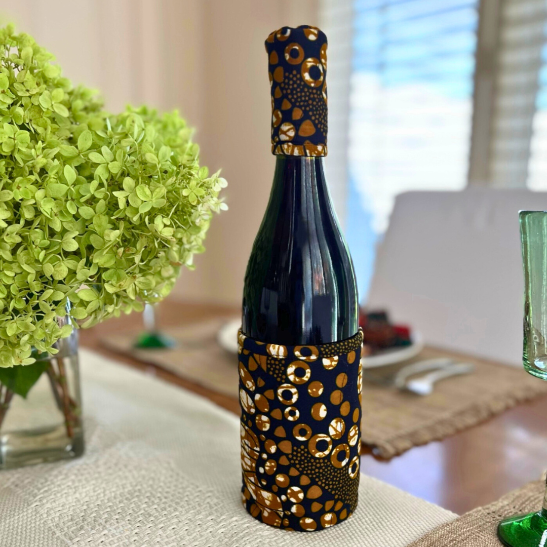 Warm Brown & Navy Wine Cover