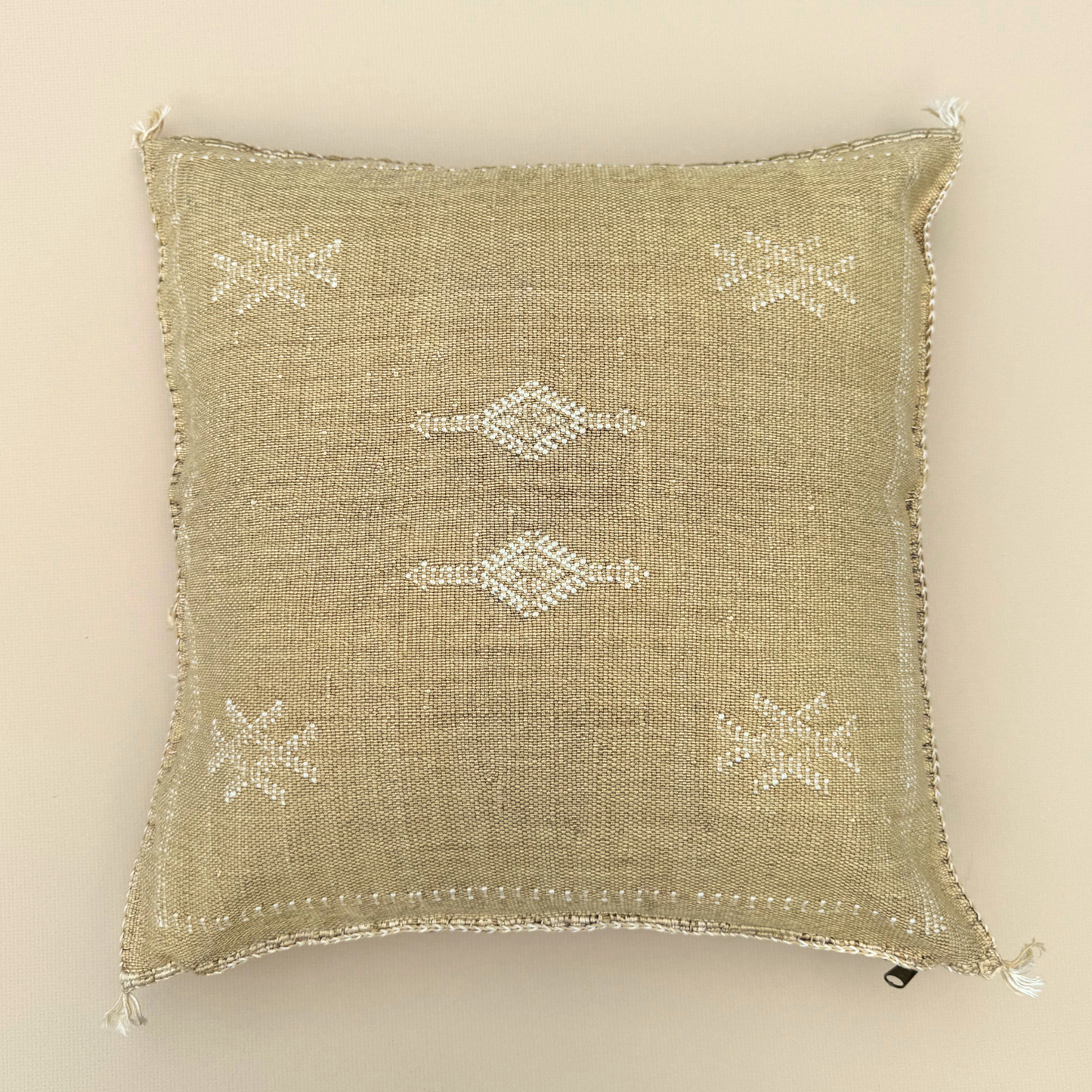 Light Gold Cactus Silk Kilim Pillow