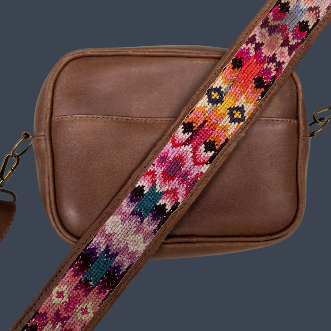 Leather Crossbody with Handwoven Strap