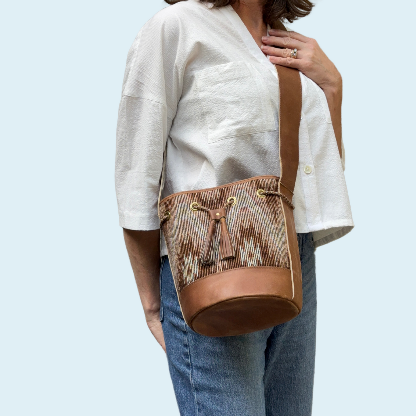 Small Huipil Bucket Bag