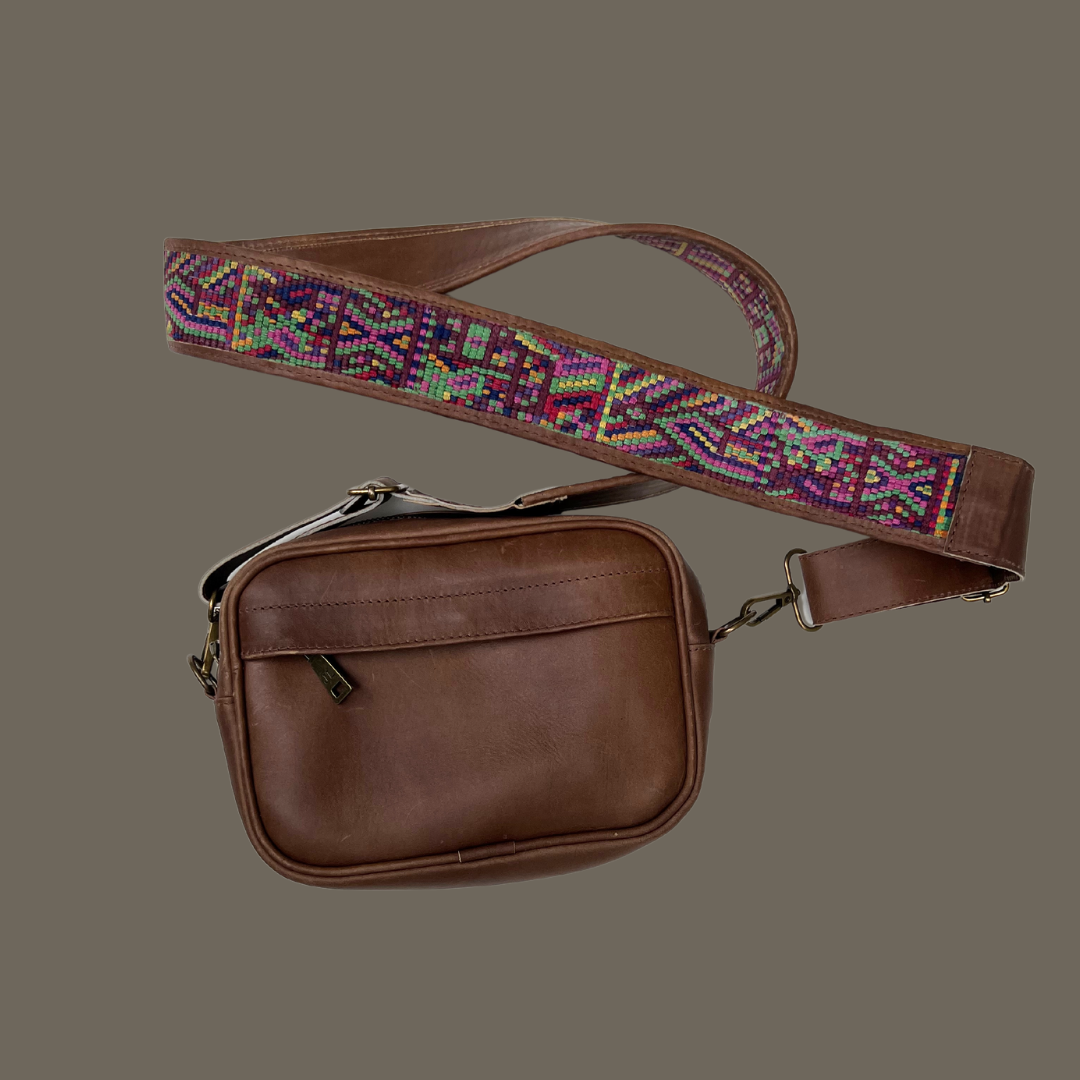 Leather Crossbody with Handwoven Strap