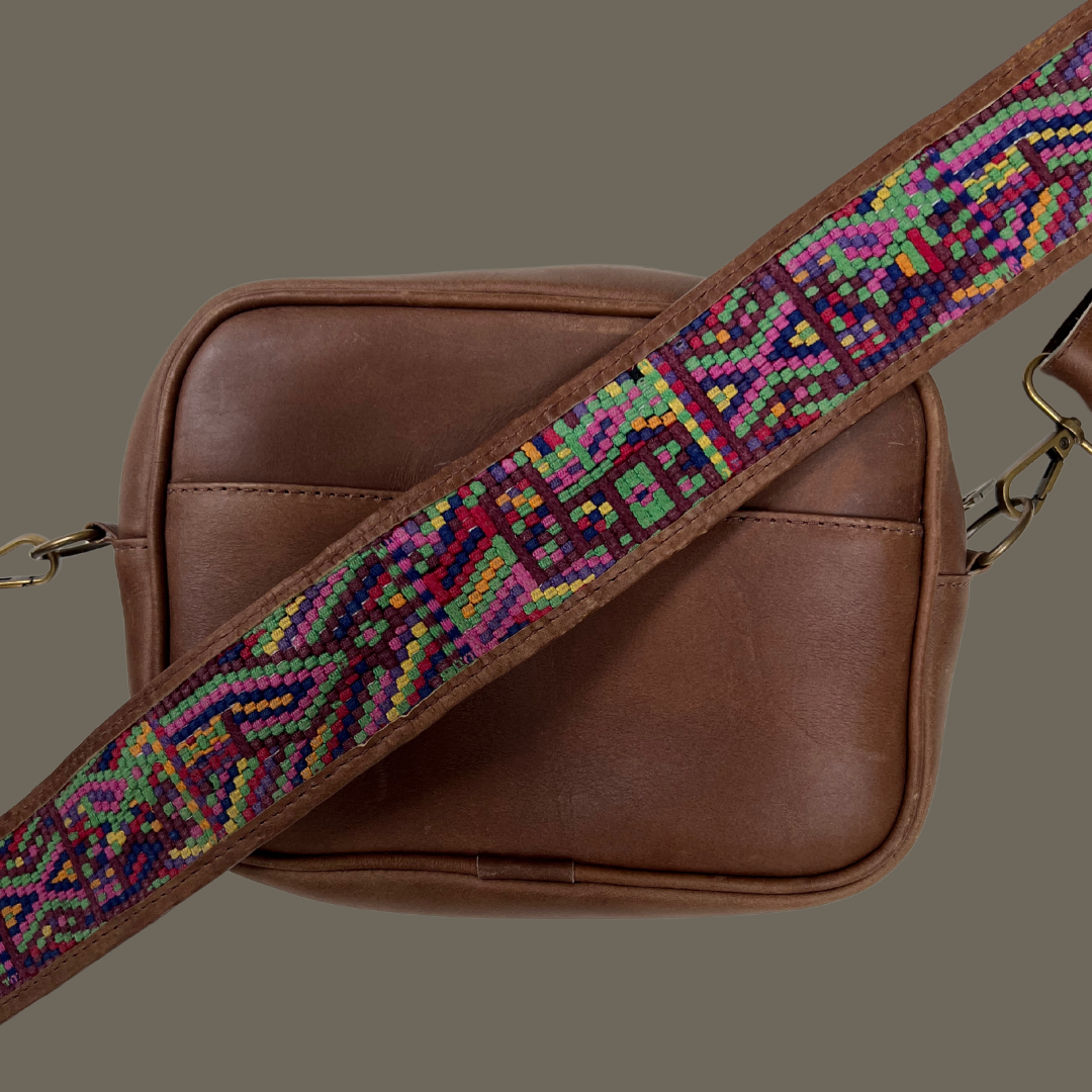 Leather Crossbody with Handwoven Strap