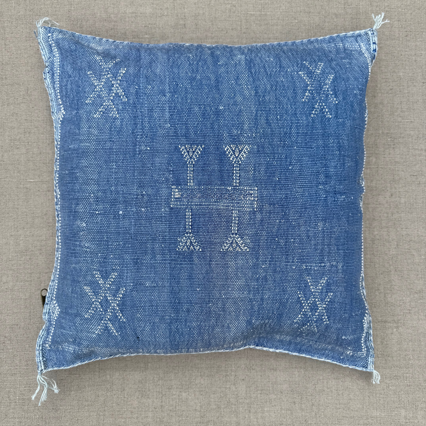Blue Cactus Silk Kilim Pillow