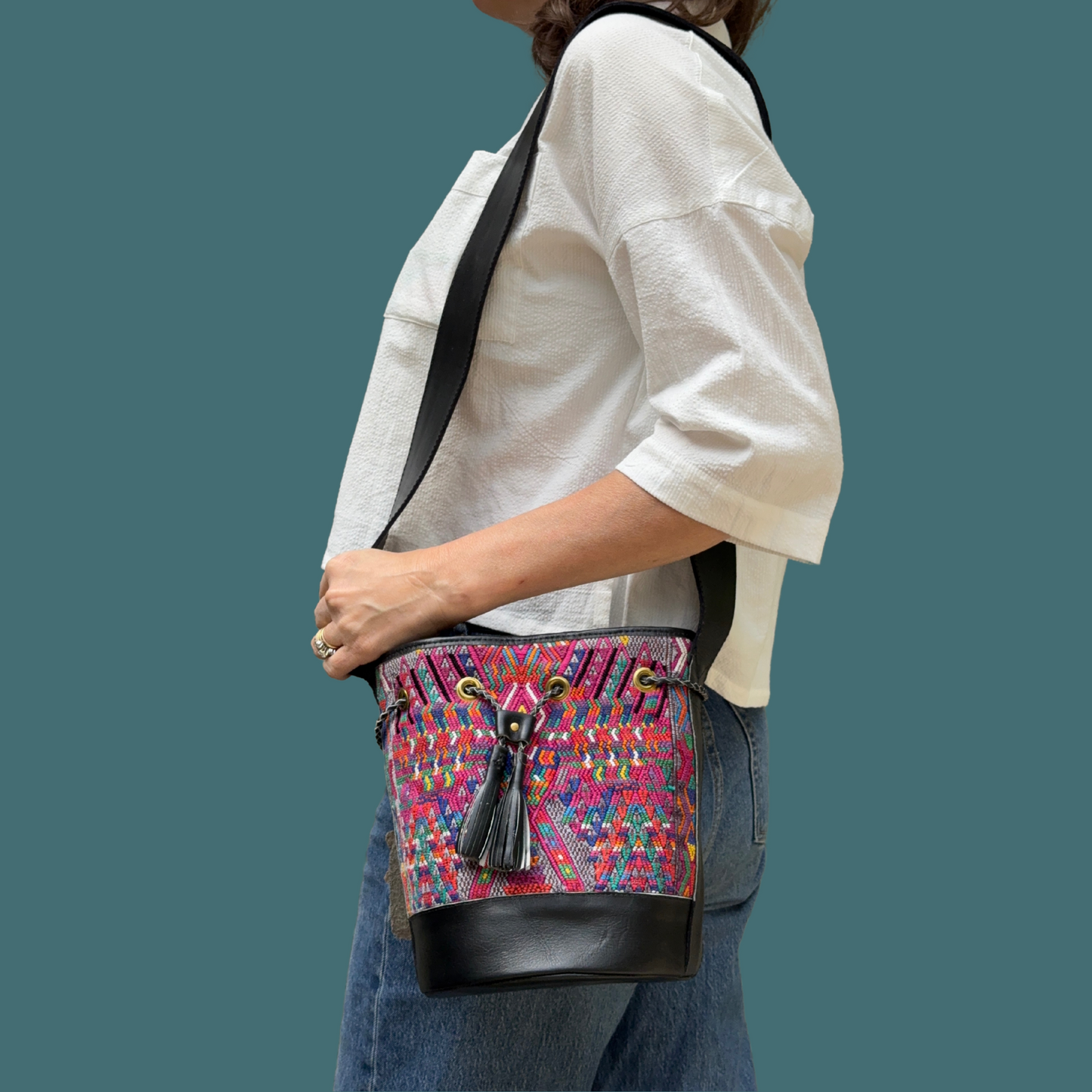 Small Huipil Bucket Bag