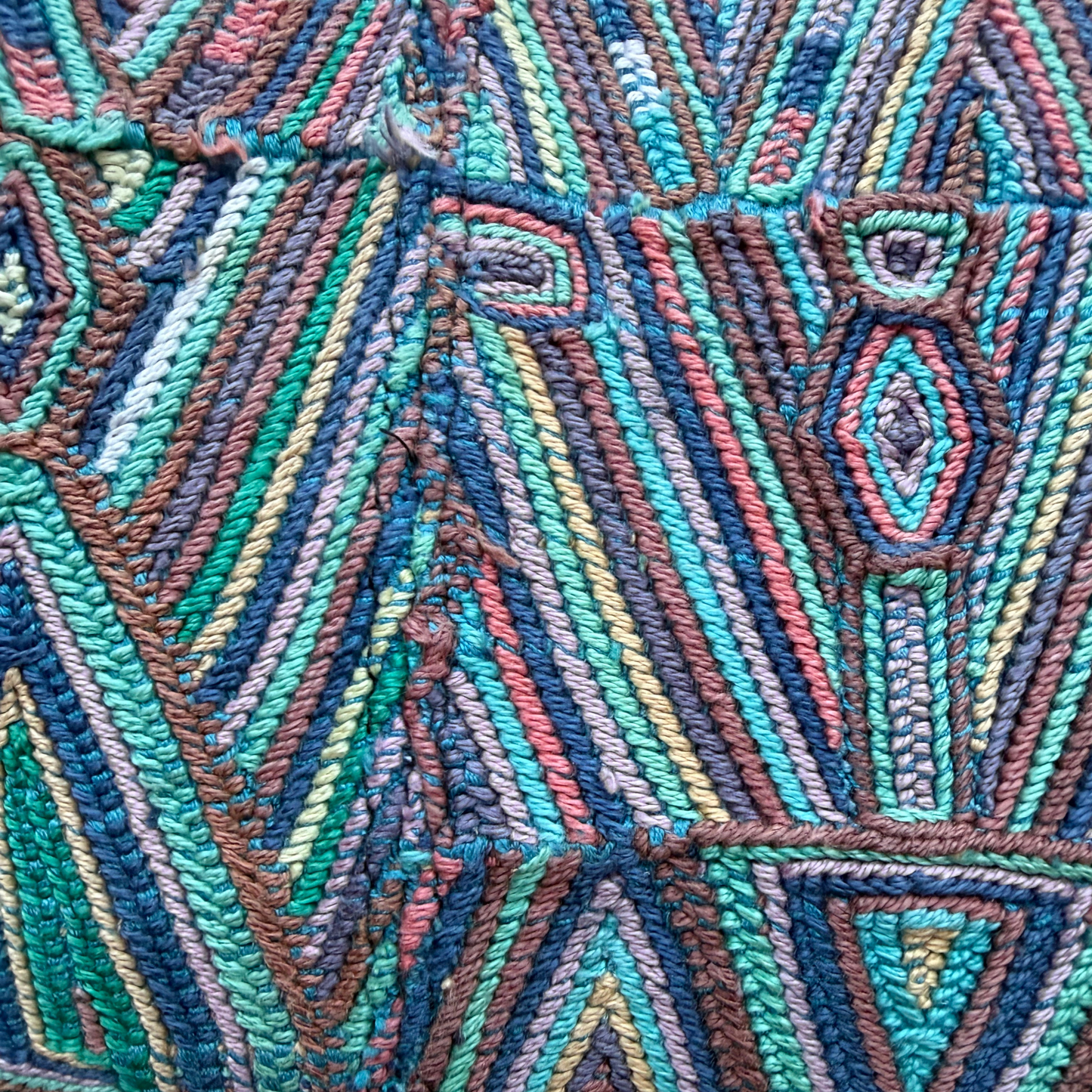 Huipil Bucket Bag - Handcrafted Vintage Mayan Textile & Leather Tote