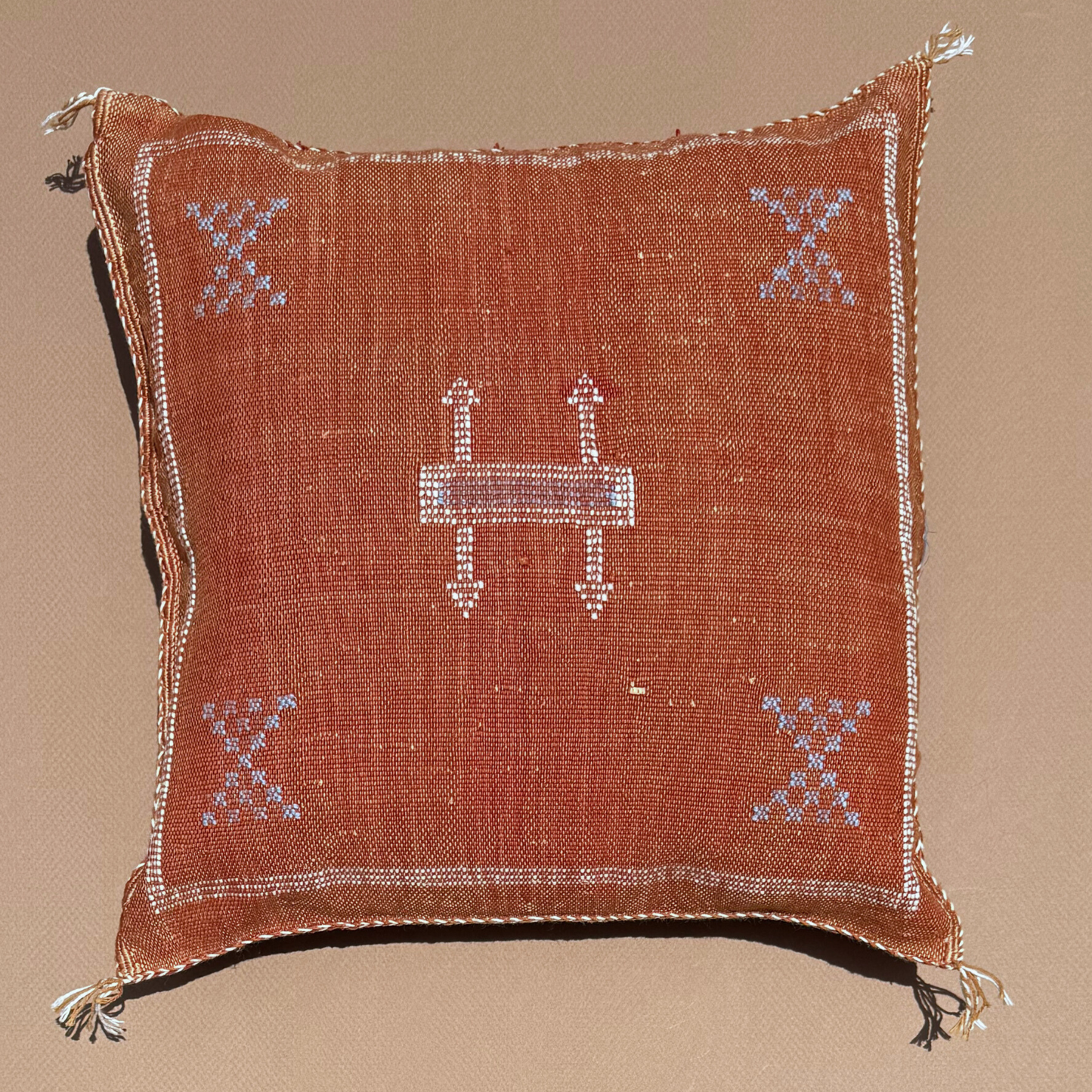 Terra Cotta Cactus Silk Kilim Pillow