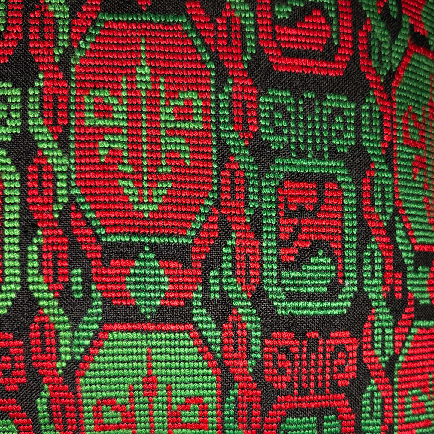 Huipil & Hemp Throw Pillow Cover - Holiday Colors