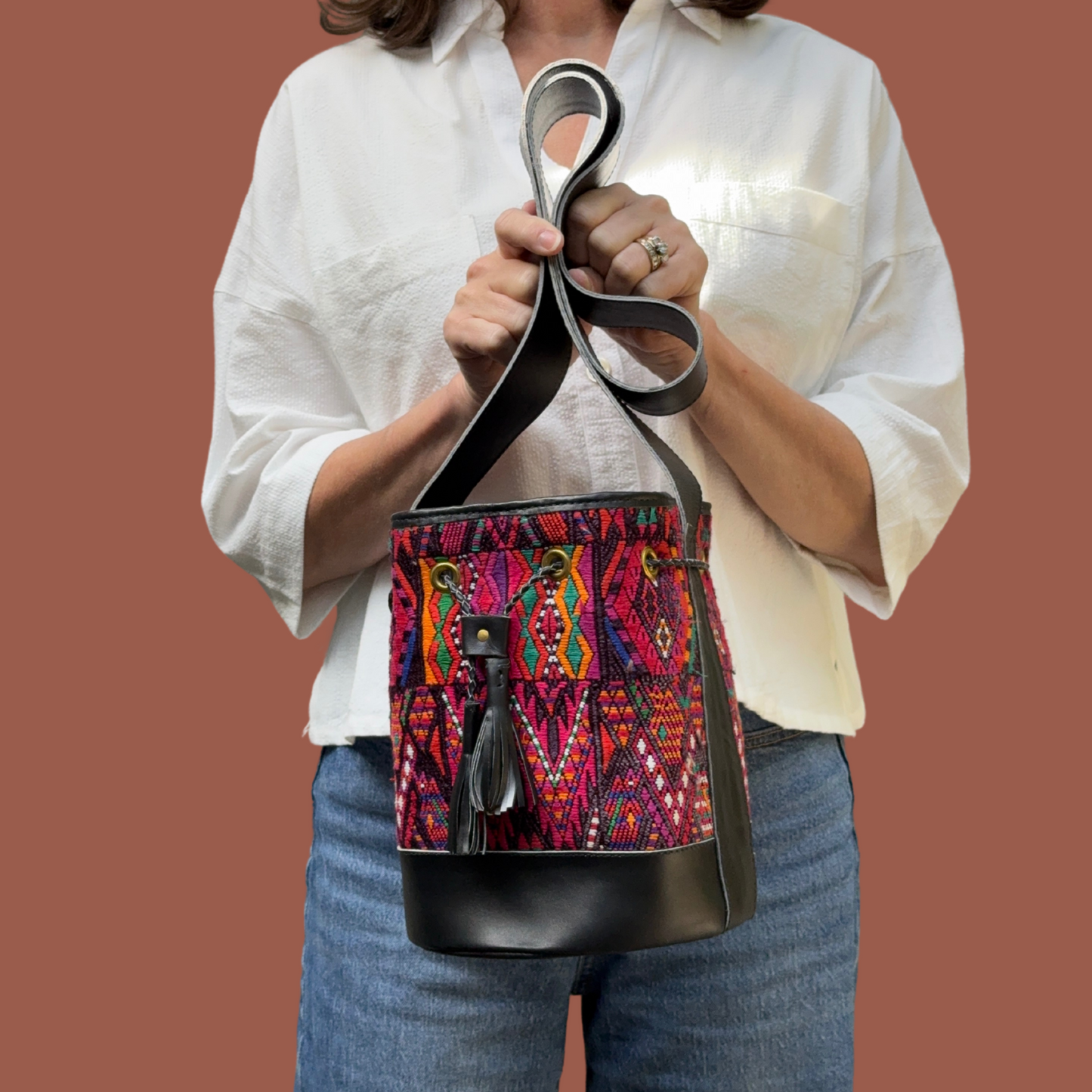 Small Huipil Bucket Bag