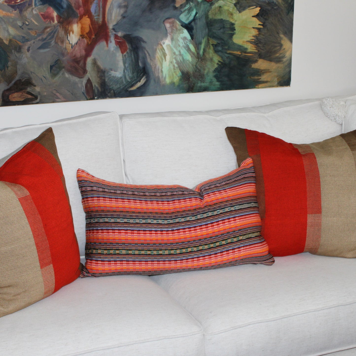 Huipil & Hemp Throw Pillow Cover
