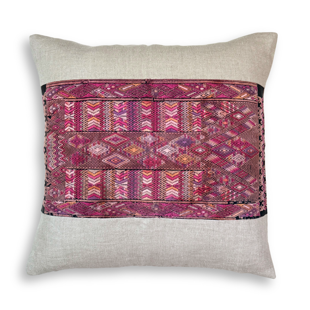 Huipil & Hemp Throw Pillow Cover