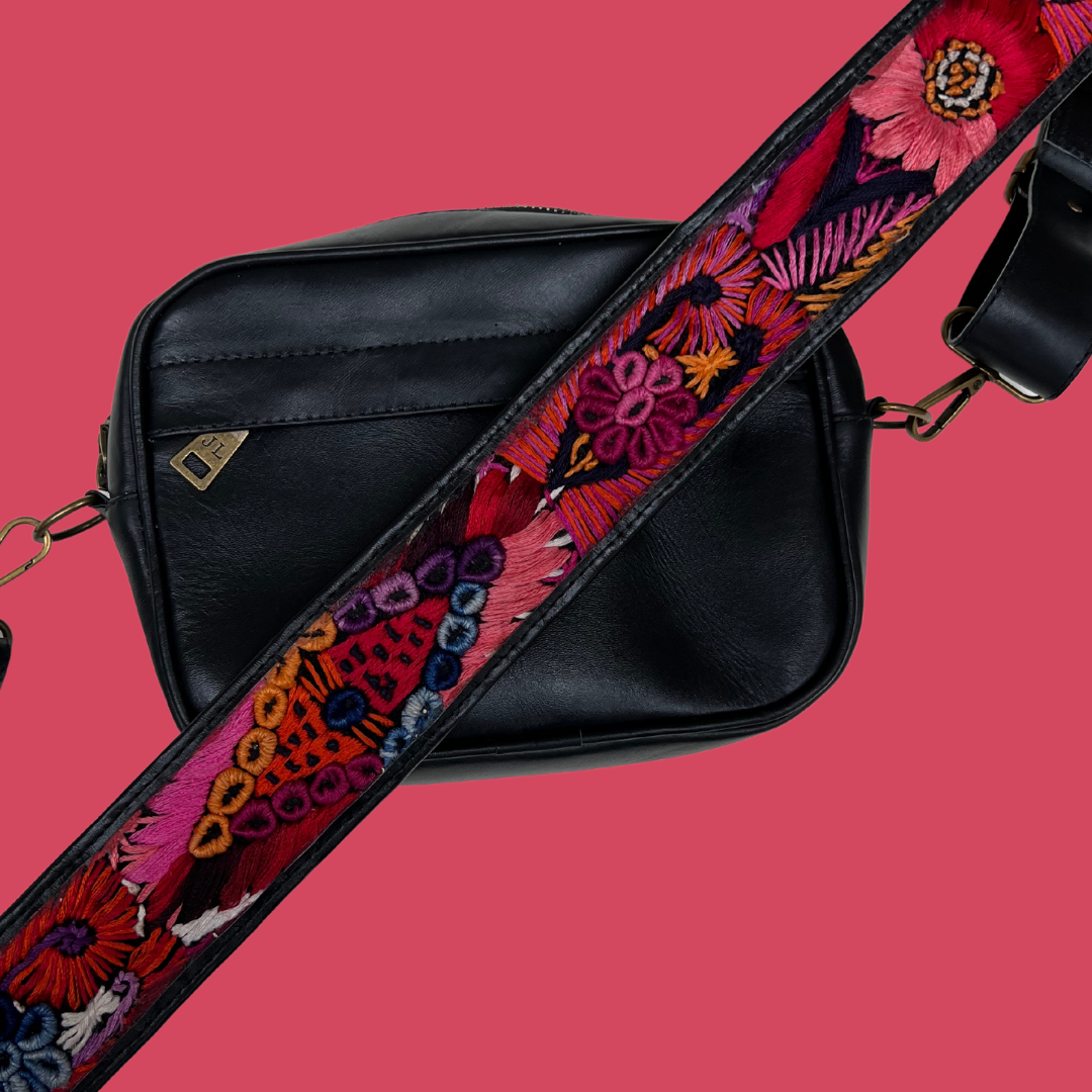 Leather Crossbody with Handwoven Strap