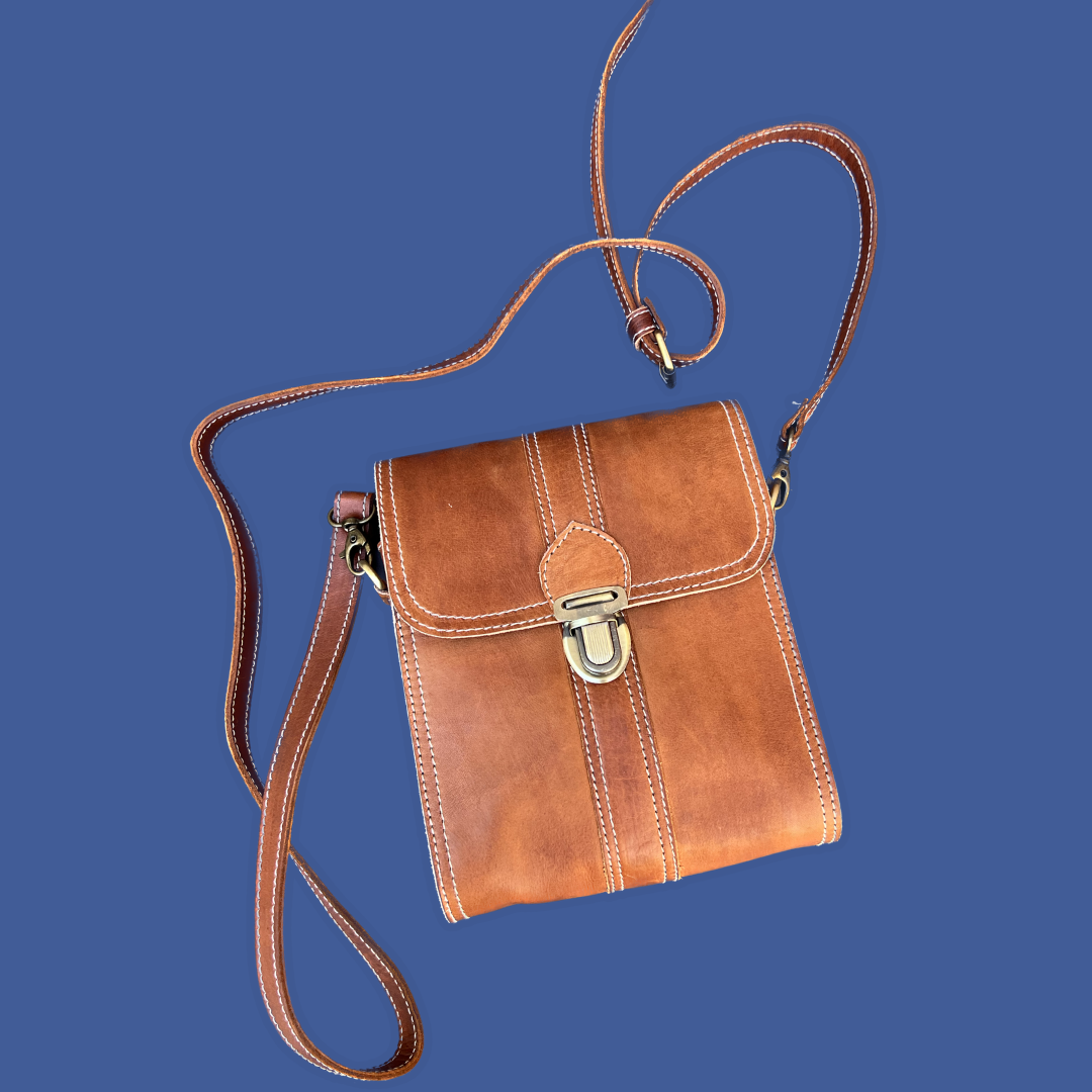 Leather Mini Crossbody (Natural)