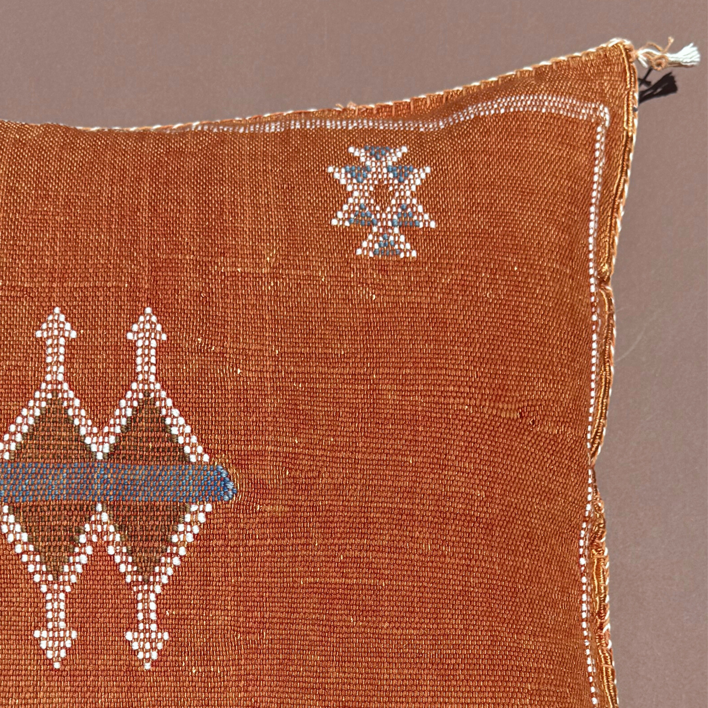 Terra Cotta Cactus Silk Kilim Pillow
