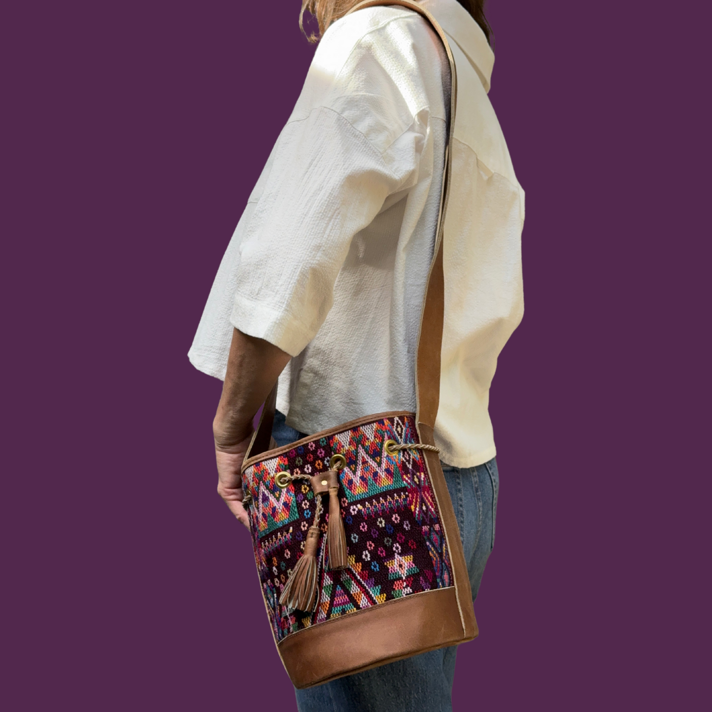 Small Huipil Bucket Bag
