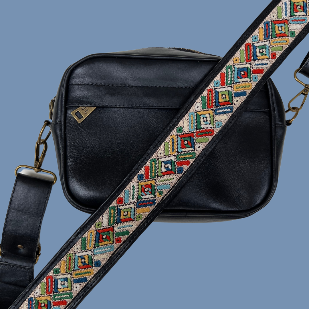 Leather Crossbody with Handwoven Strap