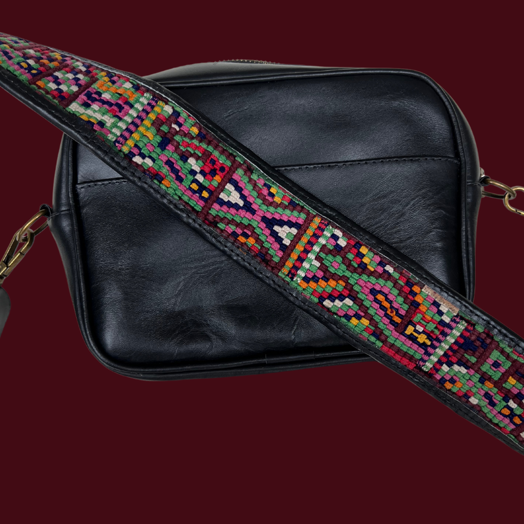 Leather Crossbody with Handwoven Strap