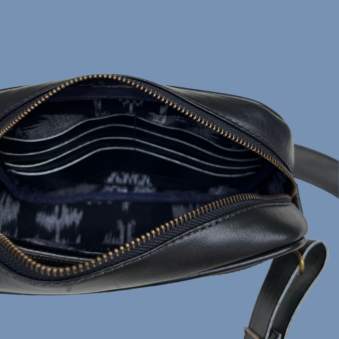 Leather Crossbody with Handwoven Strap
