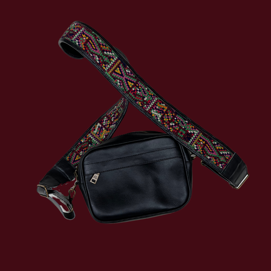 Leather Crossbody with Handwoven Strap