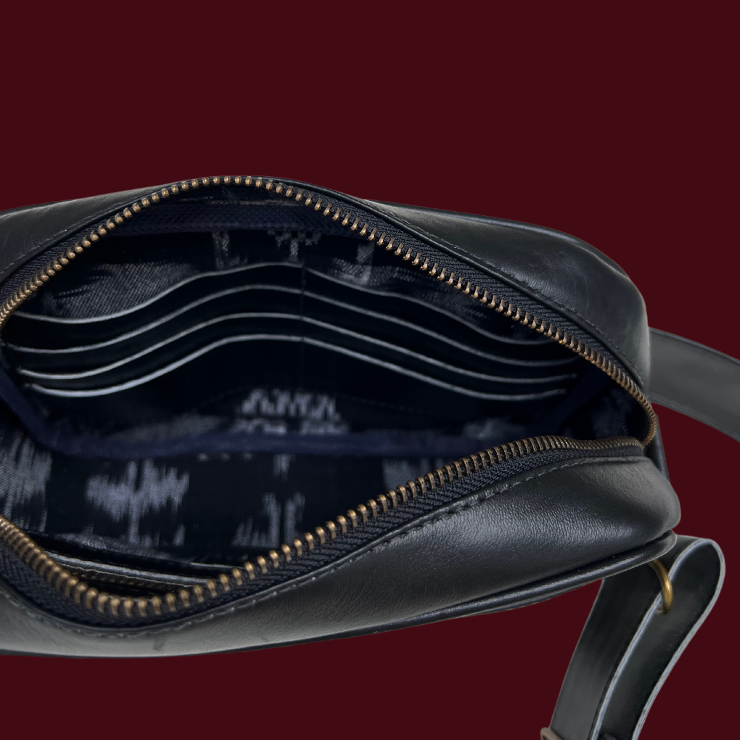 Leather Crossbody with Handwoven Strap