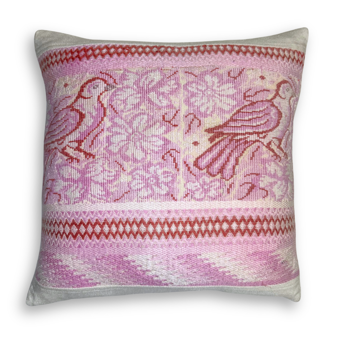 Handwoven Huipil & Cotton Throw Pillow Cover