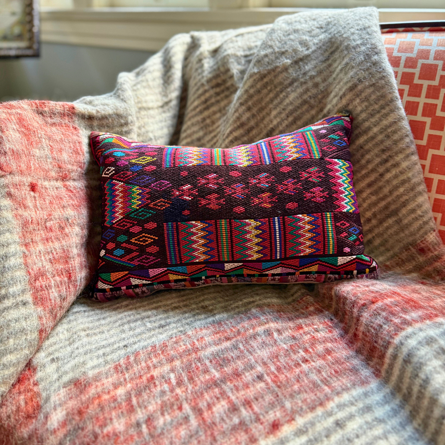Huipil & Hemp Throw Pillow Cover