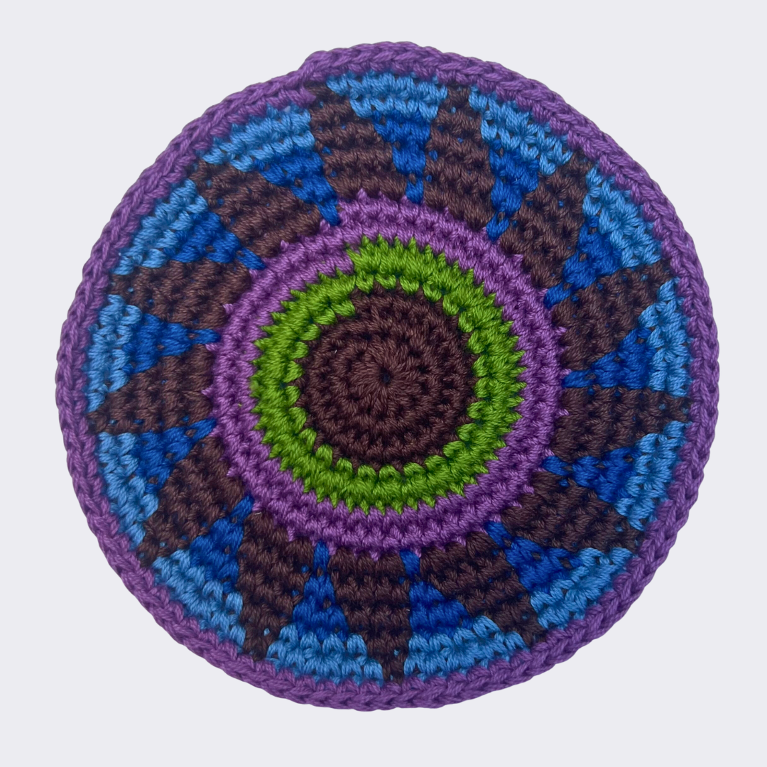 Purple & Blue Crocheted Coasters, Set of 4