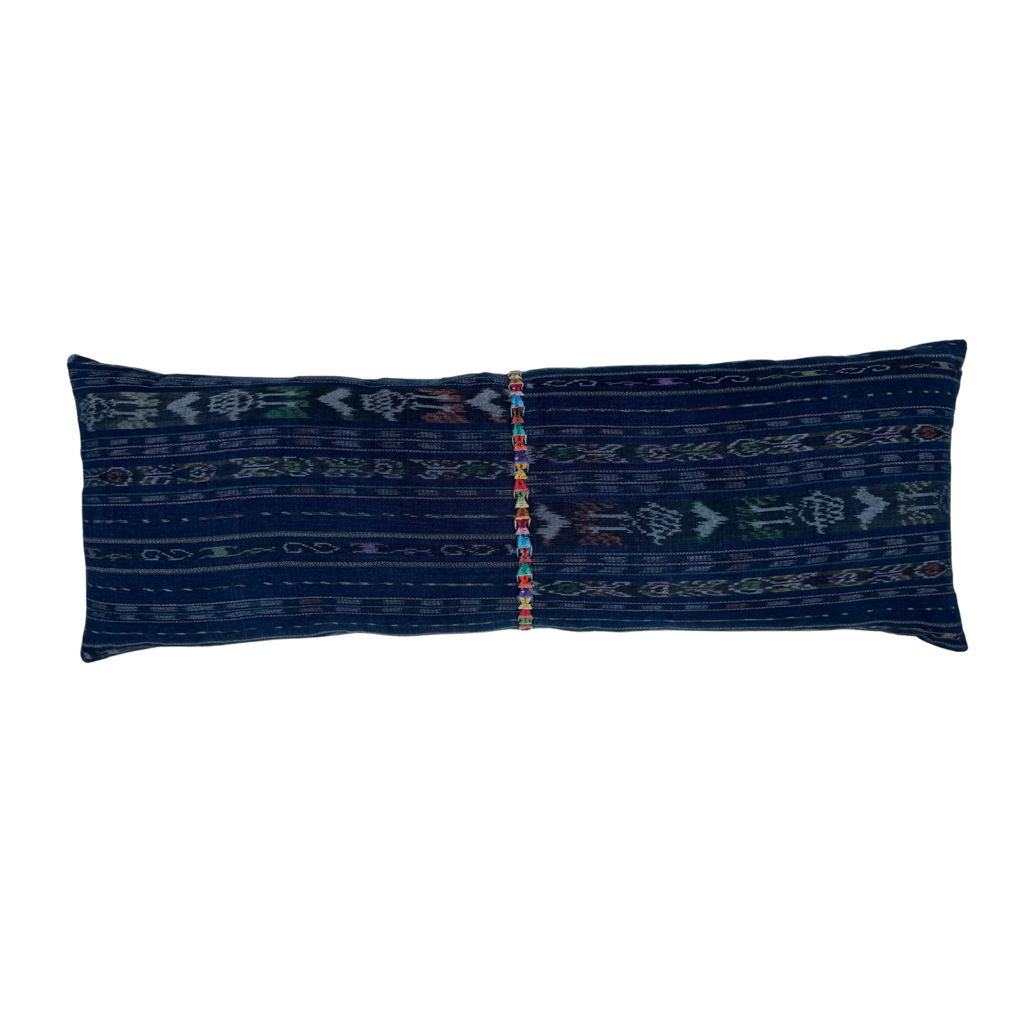 Vintage Indigo Ikat Long Lumbar Pillow
