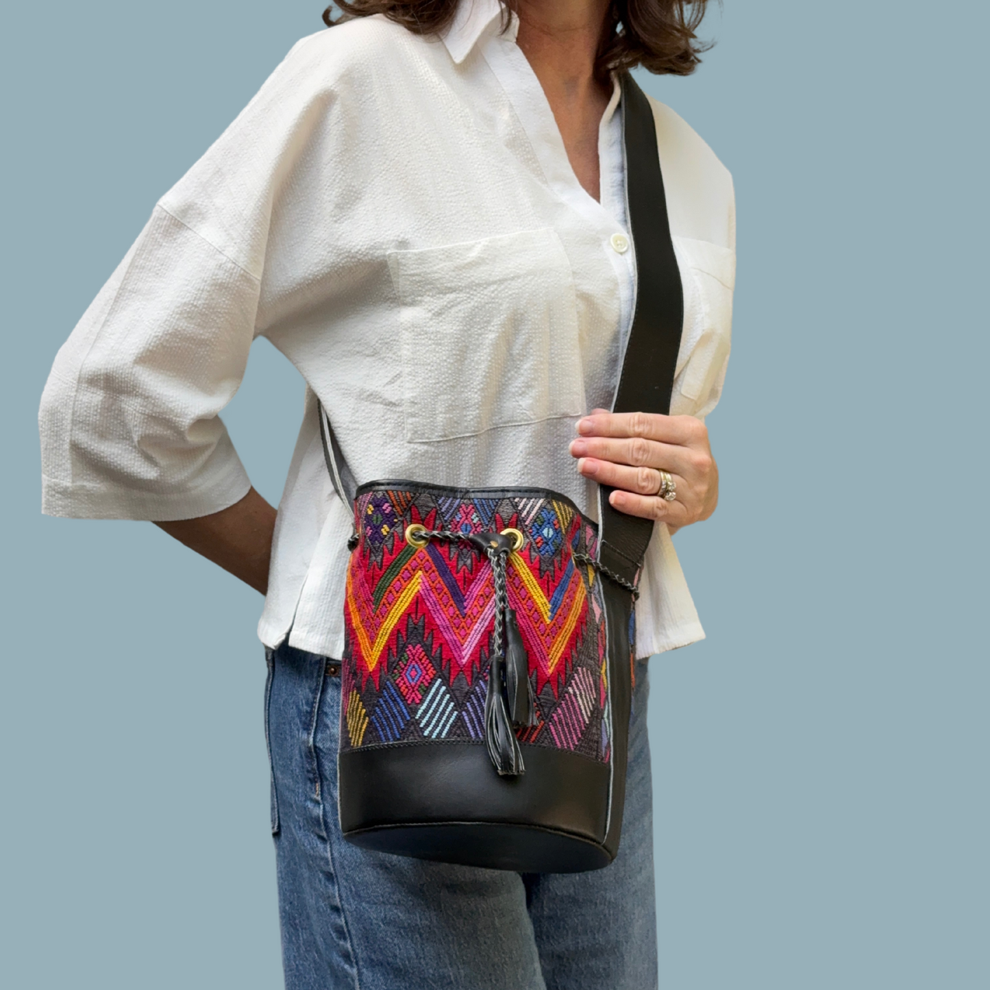 Small Huipil Bucket Bag
