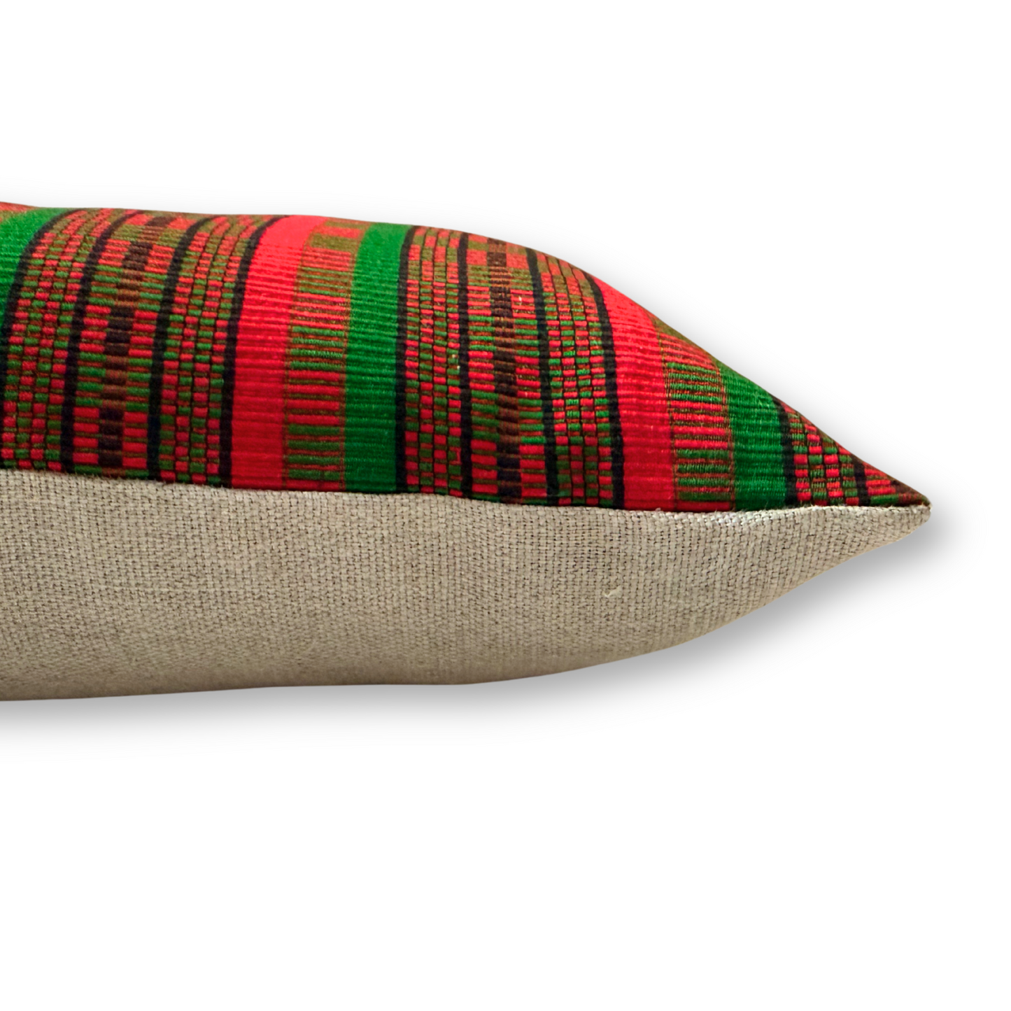 Huipil & Hemp Throw Pillow Cover - Holiday Colors