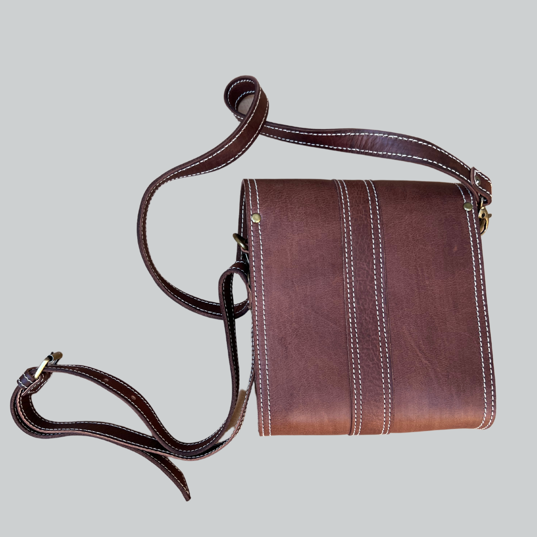 Leather Mini Crossbody (Chocolate)