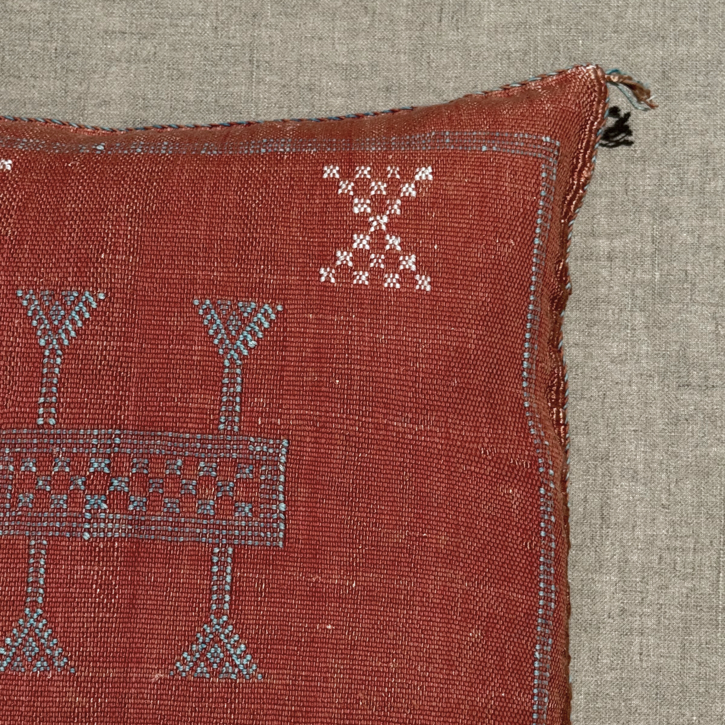 Terra Cotta (with Red Tint) Cactus Silk Kilim Pillow