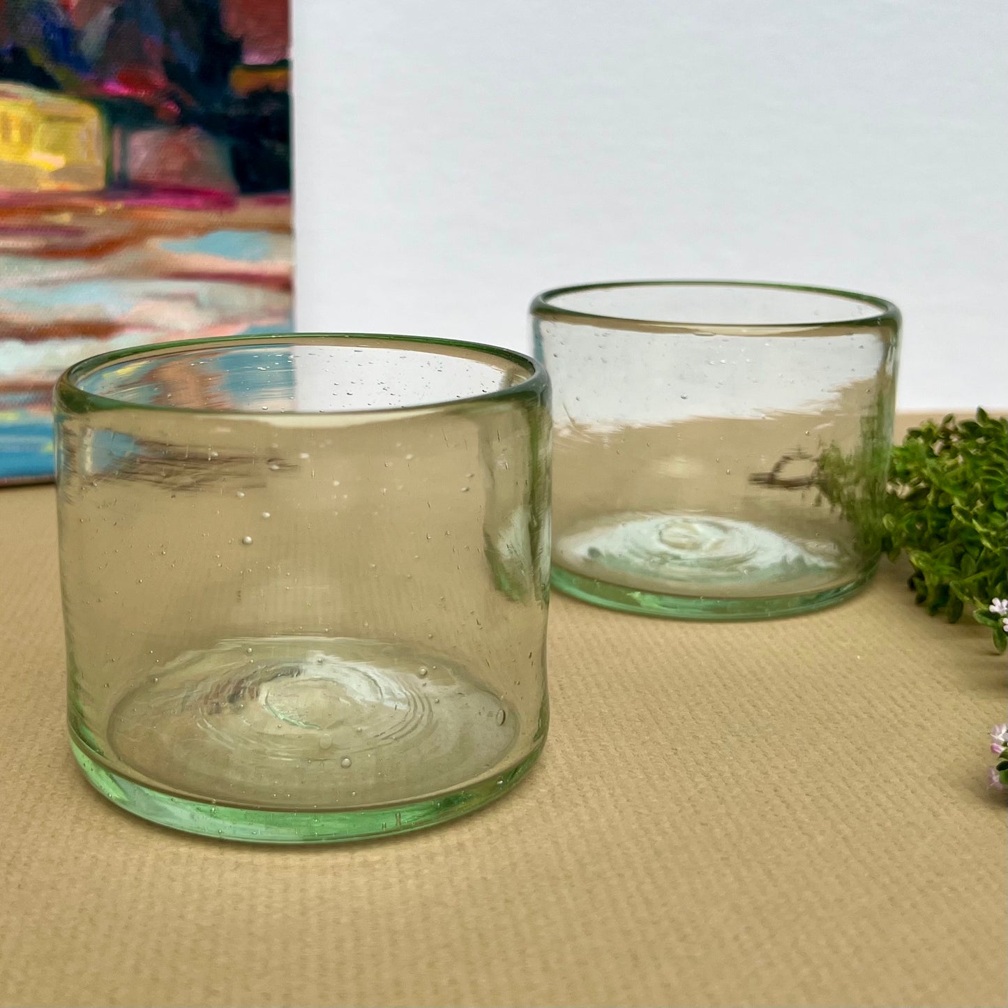 Handblown Clear Bodega Wine Glasses, Set of 2
