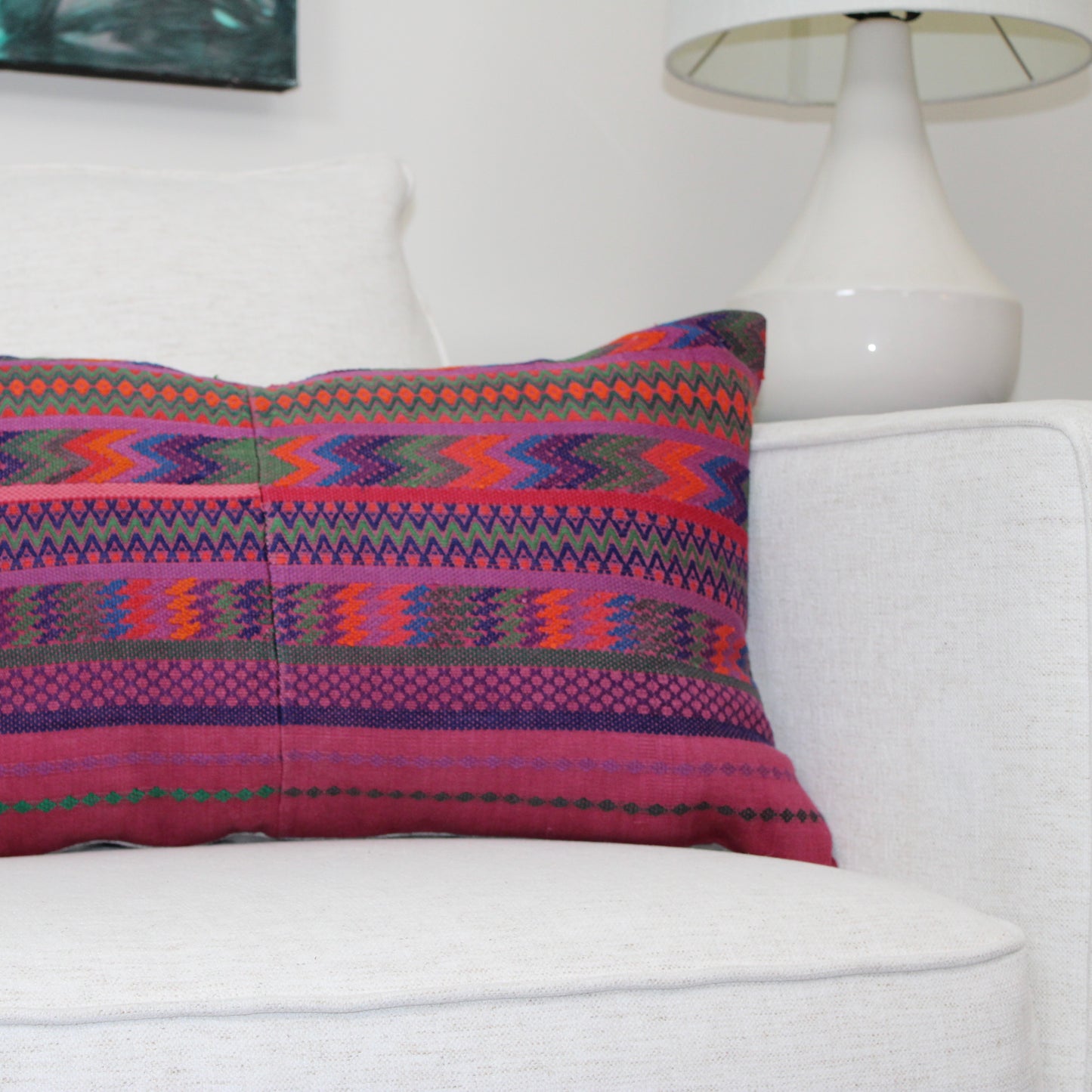 Huipil & Hemp Throw Pillow Cover