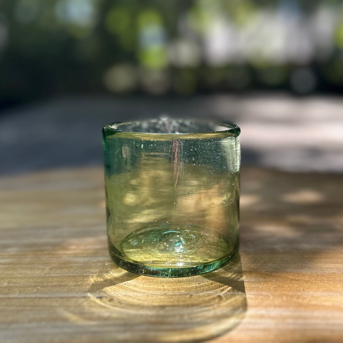 Handblown Green Bodega Wine Glasses, Set of 2