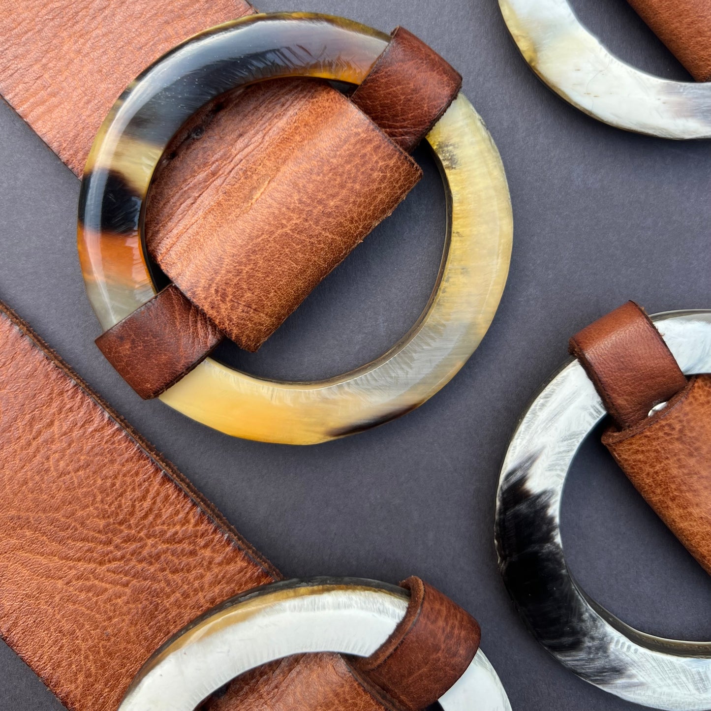 Handcrafted Leather Belt with Horn Buckle